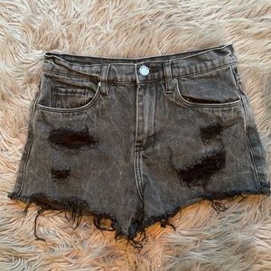 black distressed blank nyc jean shorts